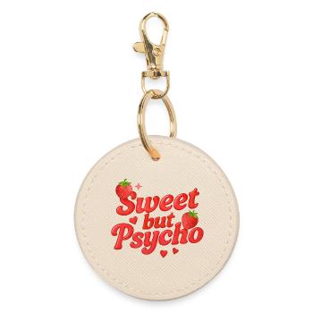 Sweet But Psycho / Y2K Design - Round Keyring - oyster - Front