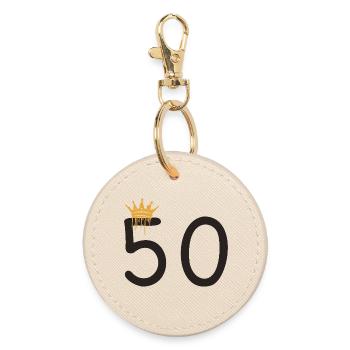 50 - Round Keyring - oyster - Front