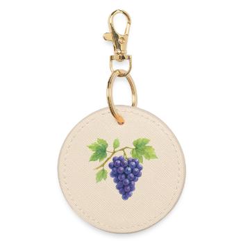 Grapes watercolor illustration - Round Keyring - oyster - Front