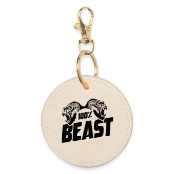 Gorilla Beast Motivation - Runder Schlüsselanhänger - Auster - Vorne