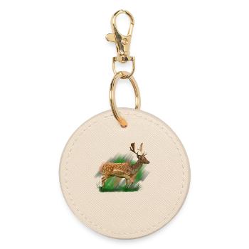 Deer in brush style - Round Keyring - oyster - Front