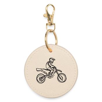 Motocross riders - Round Keyring - oyster - Front