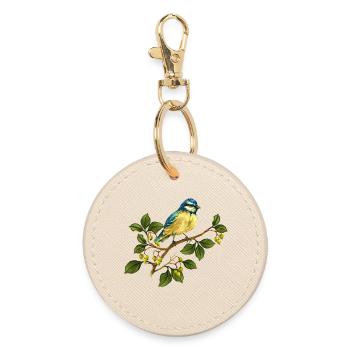 Bunter Vogel - Runder Schlüsselanhänger - Auster - Vorne