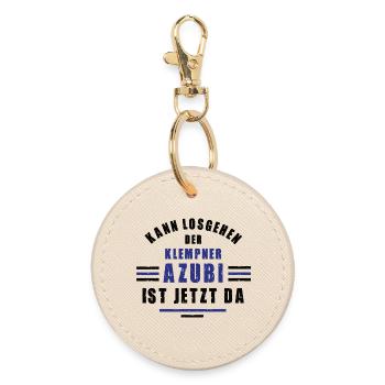 Trainee Plumber Apprenticeship Training Plumber Training - Round Keyring - oyster - Front