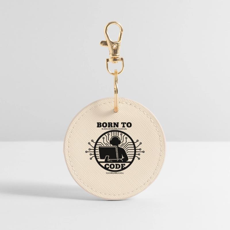 Coder Born to Code Programmer Round Keyring