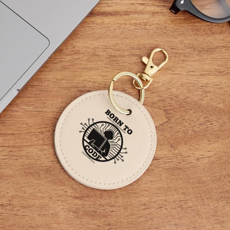 Coder Born to Code Programmer Round Keyring