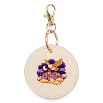 Nachtflug der Eulenstadt - Round Keyring - oyster - Front