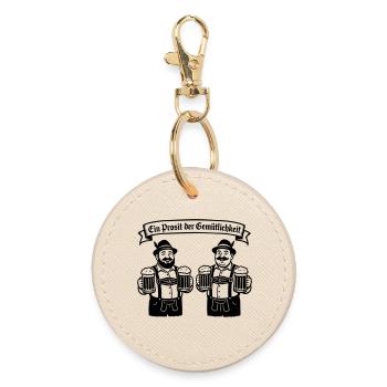 Bier männer - Ein Prosit der Gemütlichkeit - Round Keyring - oyster - Front