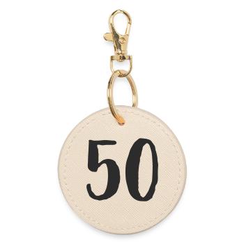 50 Handlettering Schrift - Runder Schlüsselanhänger - Auster - Vorne