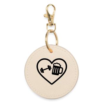 Heart Fitness Beer - Round Keyring - oyster - Front