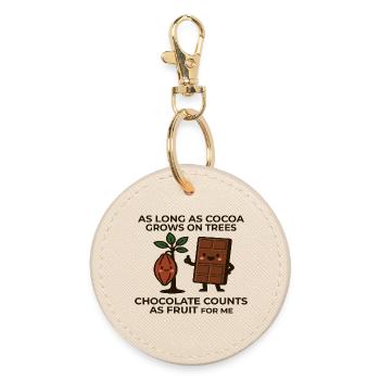 Chocolate is fruit – cocoa humor saying - Round Keyring - oyster - Front