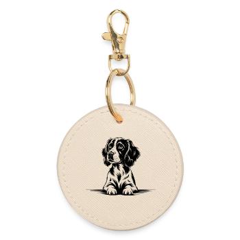 Cocker Spaniel - Round Keyring - oyster - Front