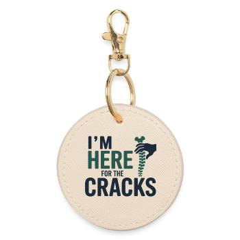 Chiropractor Im Here For The Cracks Professional  - Round Keyring - oyster - Front