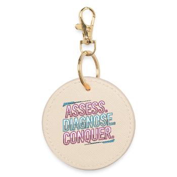 Nurse Practitioner Assess Diagnose Clinical Nurse - Round Keyring - oyster - Front