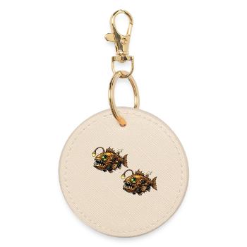 Steampunk Deep Sea Piranhas - Round Keyring - oyster - Front