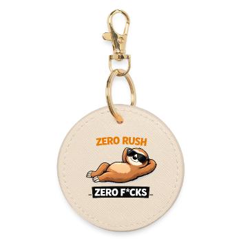 Zero Rush Sloth Chill Slogan - Porte-clés rond - huître - Devant
