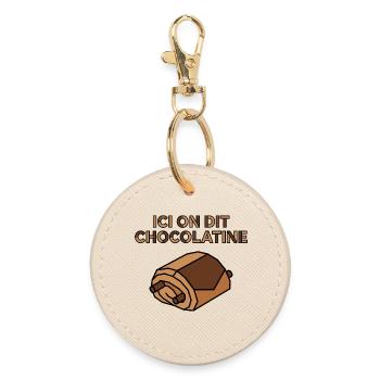 Ici on dit chocolatine viennoiserie Sud-Ouest - Porte-clés rond - huître - Devant