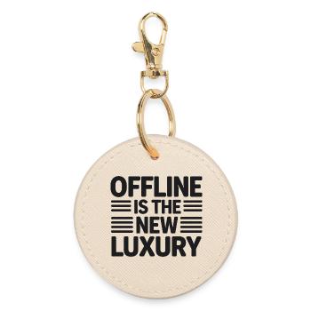  Offline Is The New Luxury Spruch Digital Detox - Runder Schlüsselanhänger - Auster - Vorne
