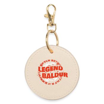 First name Baldur - Round Keyring - oyster - Front