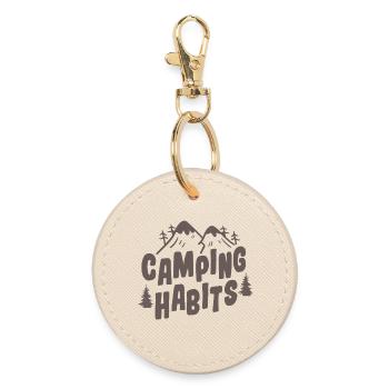 Habitudes de camping : design amusant de camping en plein air - Porte-clés rond - huître - Devant
