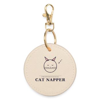 Somnieuse professionnelle de chats - Porte-clés rond - huître - Devant