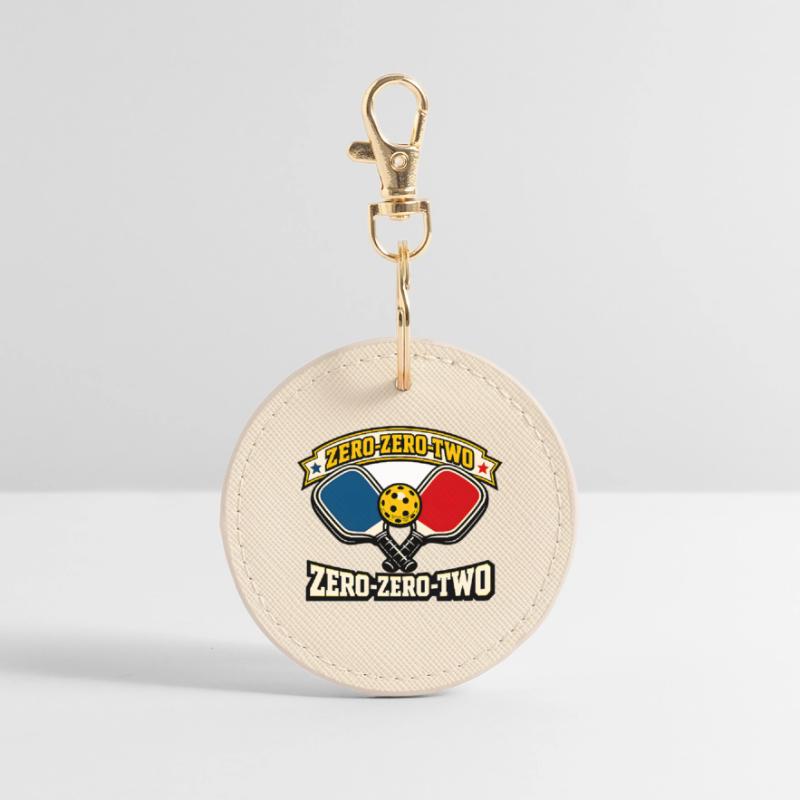 Zero-Zero-Two Paddle Ball Emblem Round Keyring