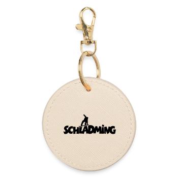 Schladming Snowboard Snowboarder - Runder Schlüsselanhänger - Auster - Vorne