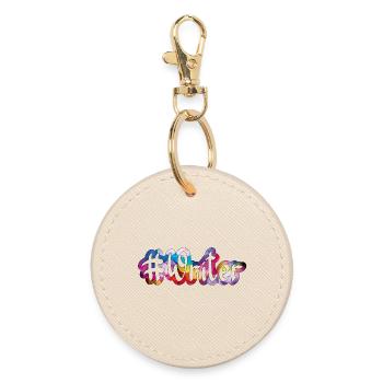 Writer, writer (coloured) - Round Keyring - oyster - Front