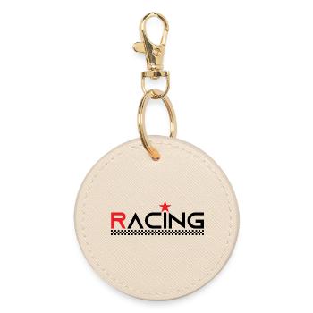 Racing Star - Rennfahrer - Auto Auto Motorrad - Runder Schlüsselanhänger - Auster - Vorne