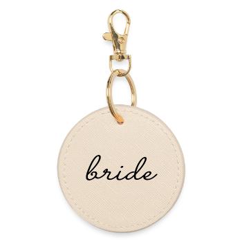 Bride Matching Engagement Bridal Shower Wedding - Round Keyring - oyster - Front
