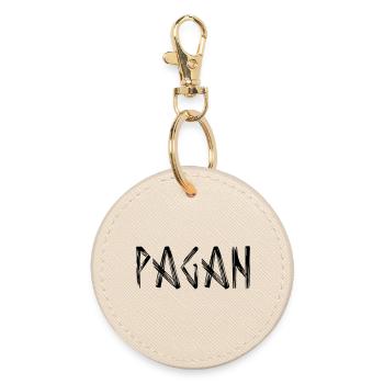 Pagan Schriftzug Logo - Runder Schlüsselanhänger - Auster - Vorne