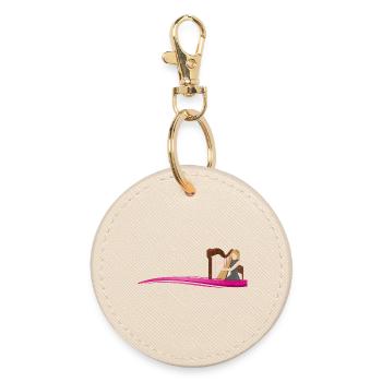 Harpist on Wave | Musician on wave - Round Keyring - oyster - Front