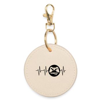 pulse gaming heartbeat controller icon icon logo - Round Keyring - oyster - Front