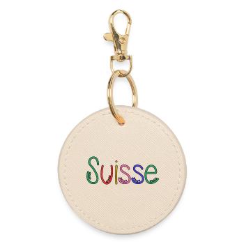 SUISSE. HUMOUR. PAYS. DRAPEAU - Porte-clés rond - huître - Devant
