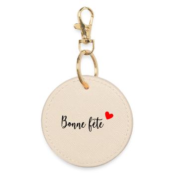 FÊTE DES MÈRES. COEUR. BONNE FÊTE. MAMAN - Porte-clés rond - huître - Devant