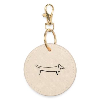 dog - Round Keyring - oyster - Front