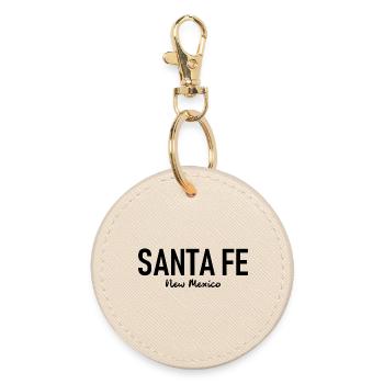 Santa Fe - New Mexico - USA - America - Amerika - Round Keyring - oyster - Front