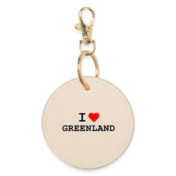 Ich liebe Grönland - I love Greenland - Round Keyring - oyster - Front