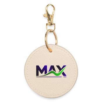 MAX Wave Gradient Logo Tee - Round Keyring - oyster - Front