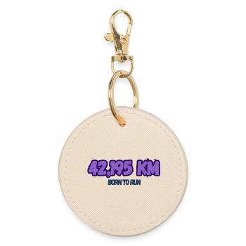 42,195 km. Marathon - Runder Schlüsselanhänger - Auster - Vorne
