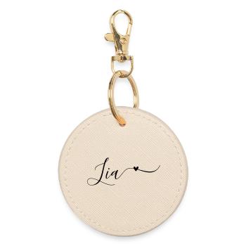 Lia Name First Name Decorative - Round Keyring - oyster - Front