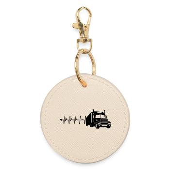 Truck heart rate - Round Keyring - oyster - Front