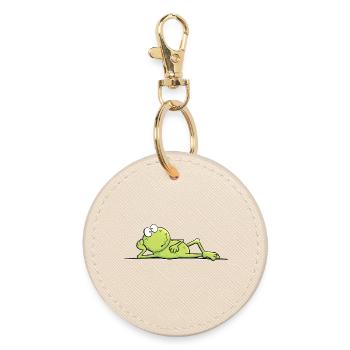 Kiss Me Märchen Frosch Cooler Frosch  - Runder Schlüsselanhänger - Auster - Vorne