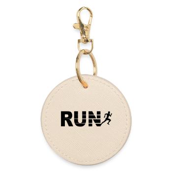 Run, course à pied, jogging, marathon - Porte-clés rond - huître - Devant
