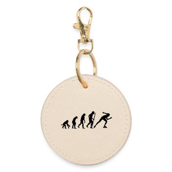 Evolution of inline speedskating - Round Keyring - oyster - Front
