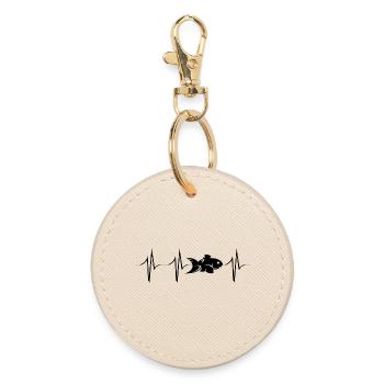 Poisson Heartbeat Animaux De La Mer Pulse Illustration Logo - Porte-clés rond - huître - Devant