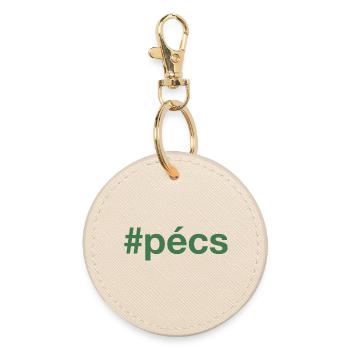 PECS Hungary Ungarn Hashtag - Runder Schlüsselanhänger - Auster - Vorne