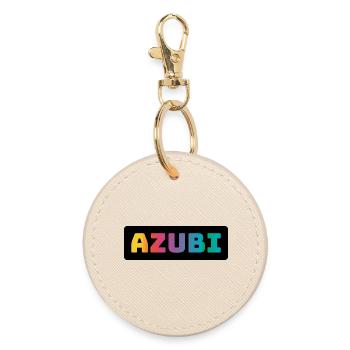 Azubi Tshirt coloured black - Runder Schlüsselanhänger - Auster - Vorne
