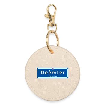 Ortsschild Dèèmter (Deventer) - Runder Schlüsselanhänger - Auster - Vorne