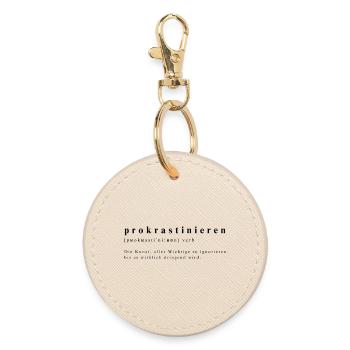Humorous definition of procrastination - Round Keyring - oyster - Front